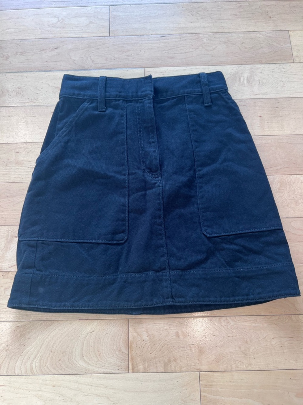 Banana Republic Black Corduroy Utility Mini Skirt 0 High Rise Pockets Preppy - Picture 3 of 10